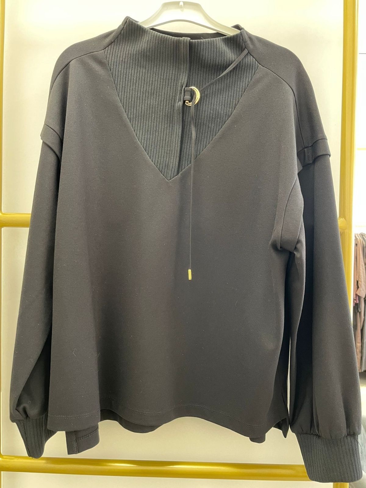 sweat My8-Design Dik Yaka Bağcık Detaylı Sweat - Görsel 1